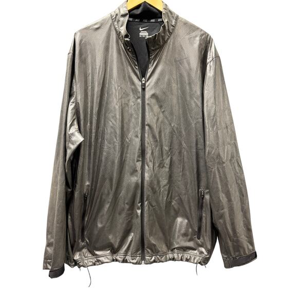 Nike Shield Jacket Mens XXL Gunmetal Gray Metallic Water Wind Repel Full Zip - Picture 1 of 10